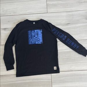 Boys Psycho Bunny Black Long Sleeve Tee with Graphic Design